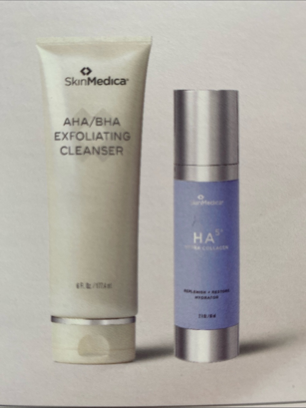 New SkinMedica Full Size AHA/BHA Cleanser & Full Size HA5